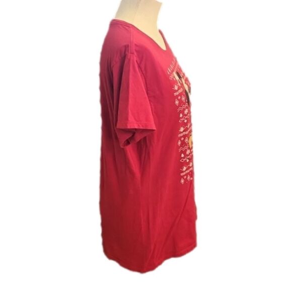 Mens Mickey Mouse Red Christmas Tee By Disney Size XL. - Picture 3 of 13